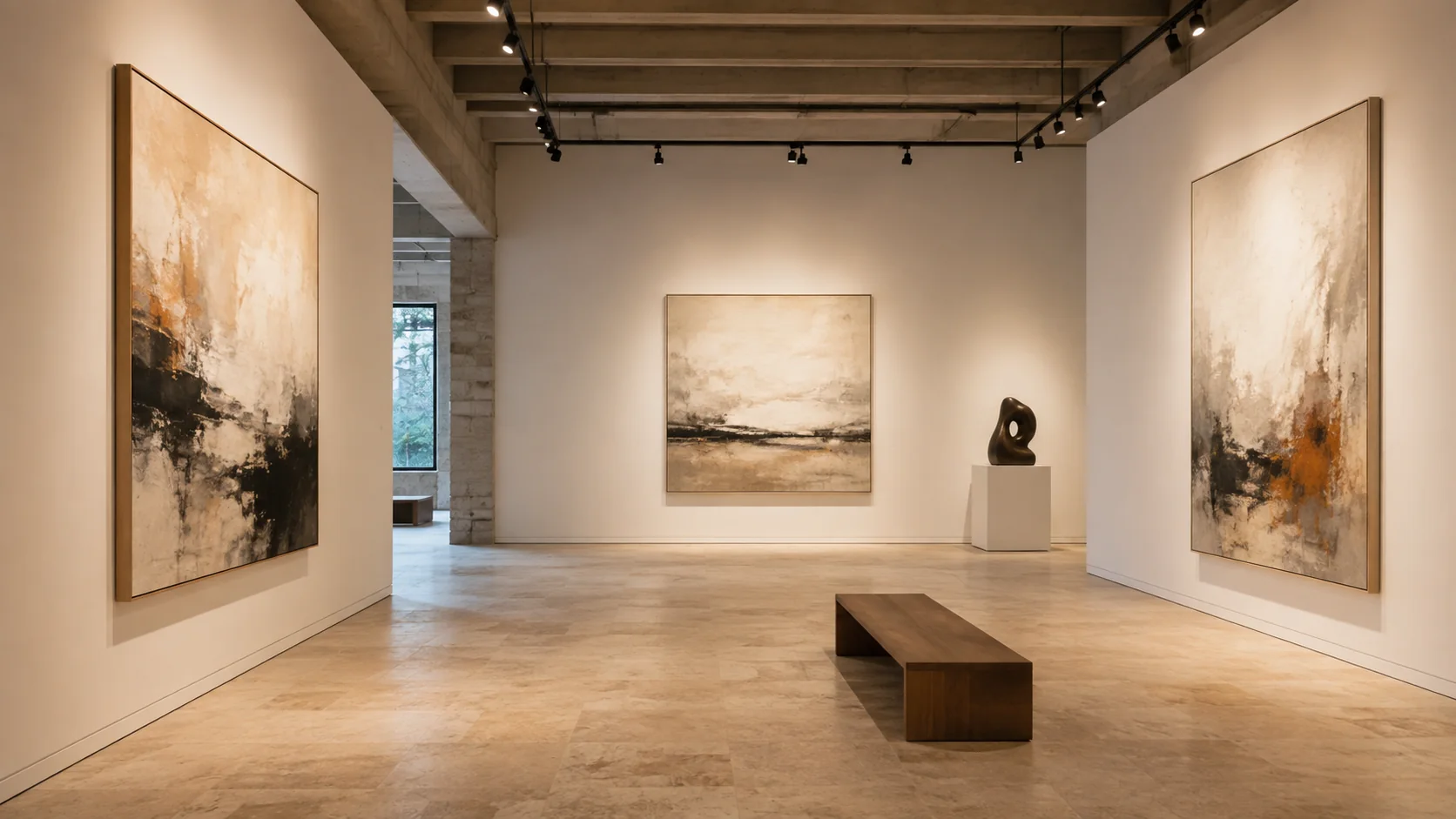 Illustrative art gallery interior concept