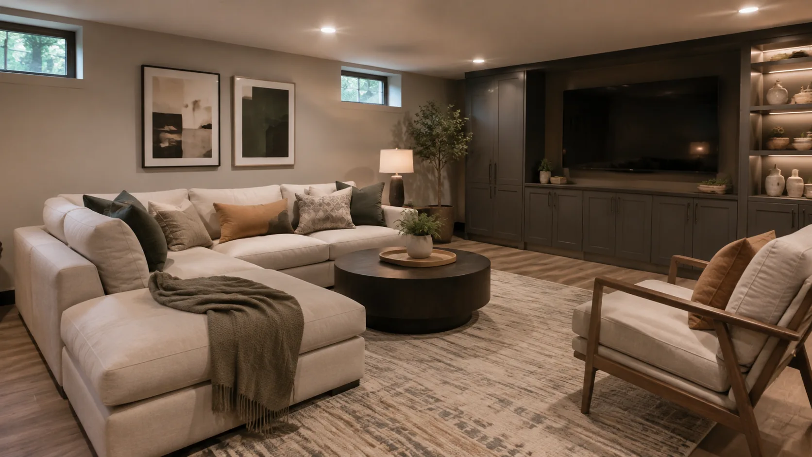 Illustrative basement interior concept