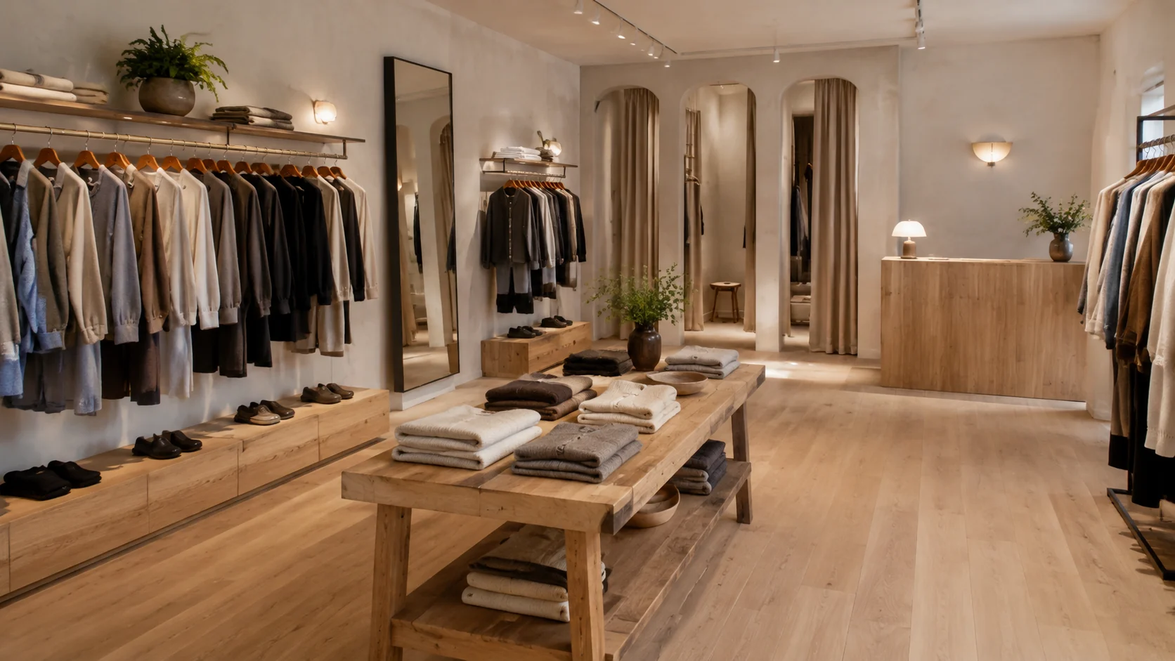 Illustrative clothing boutique interior concept