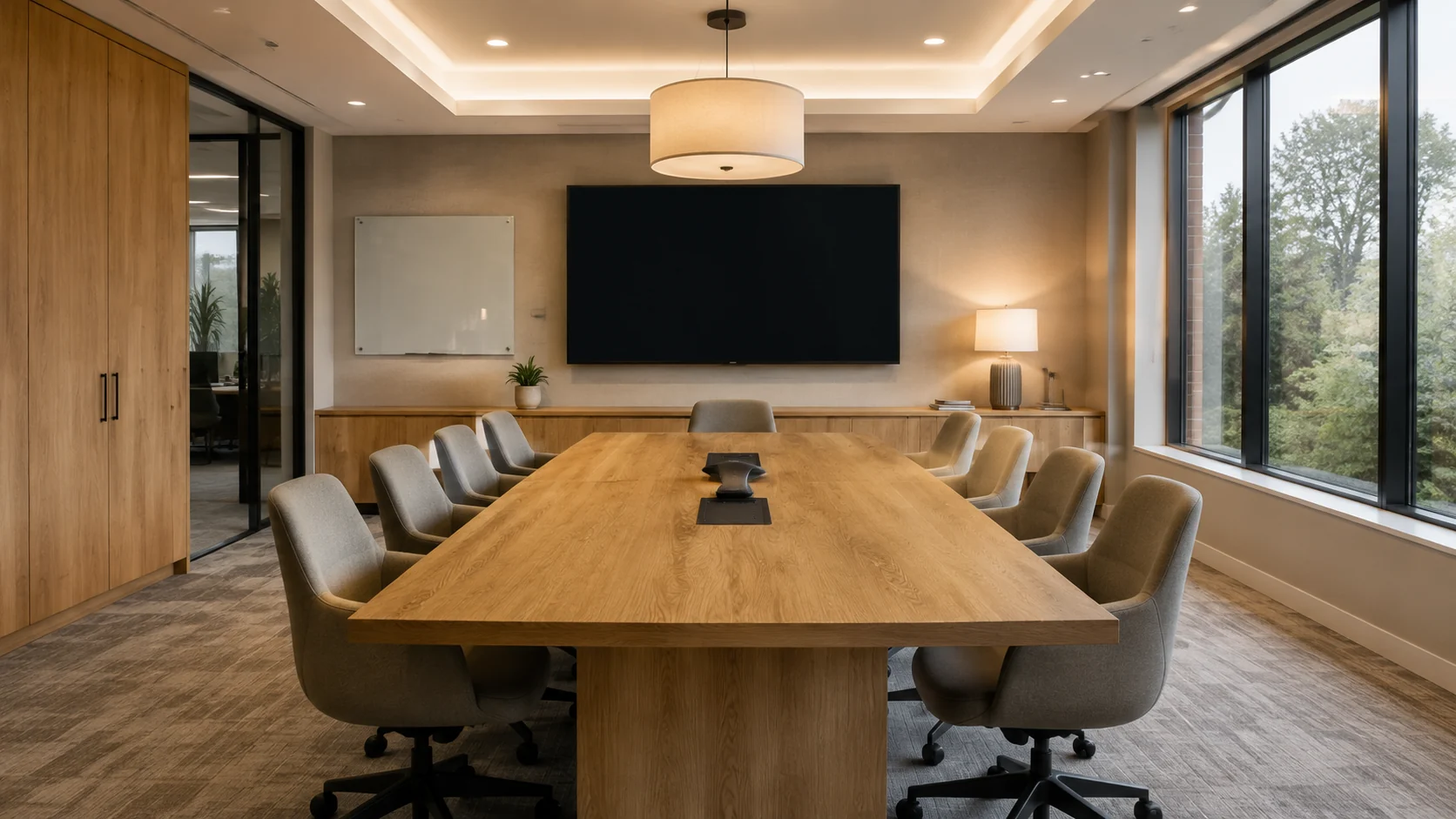 Illustrative conference room interior concept