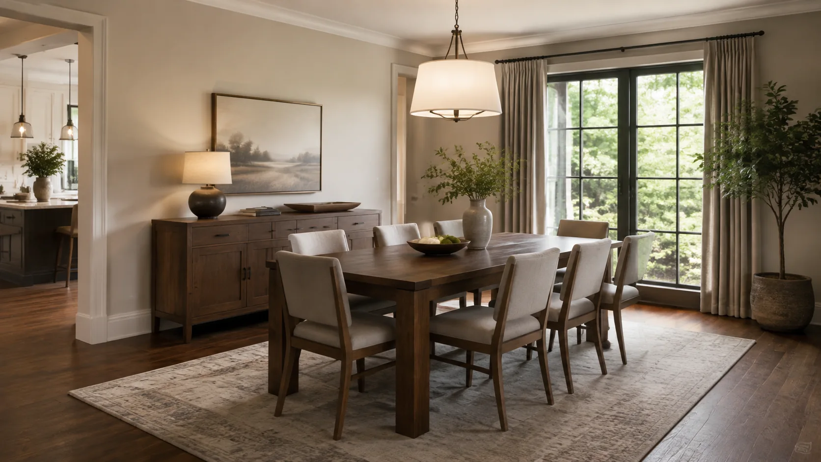 Illustrative dining room interior concept