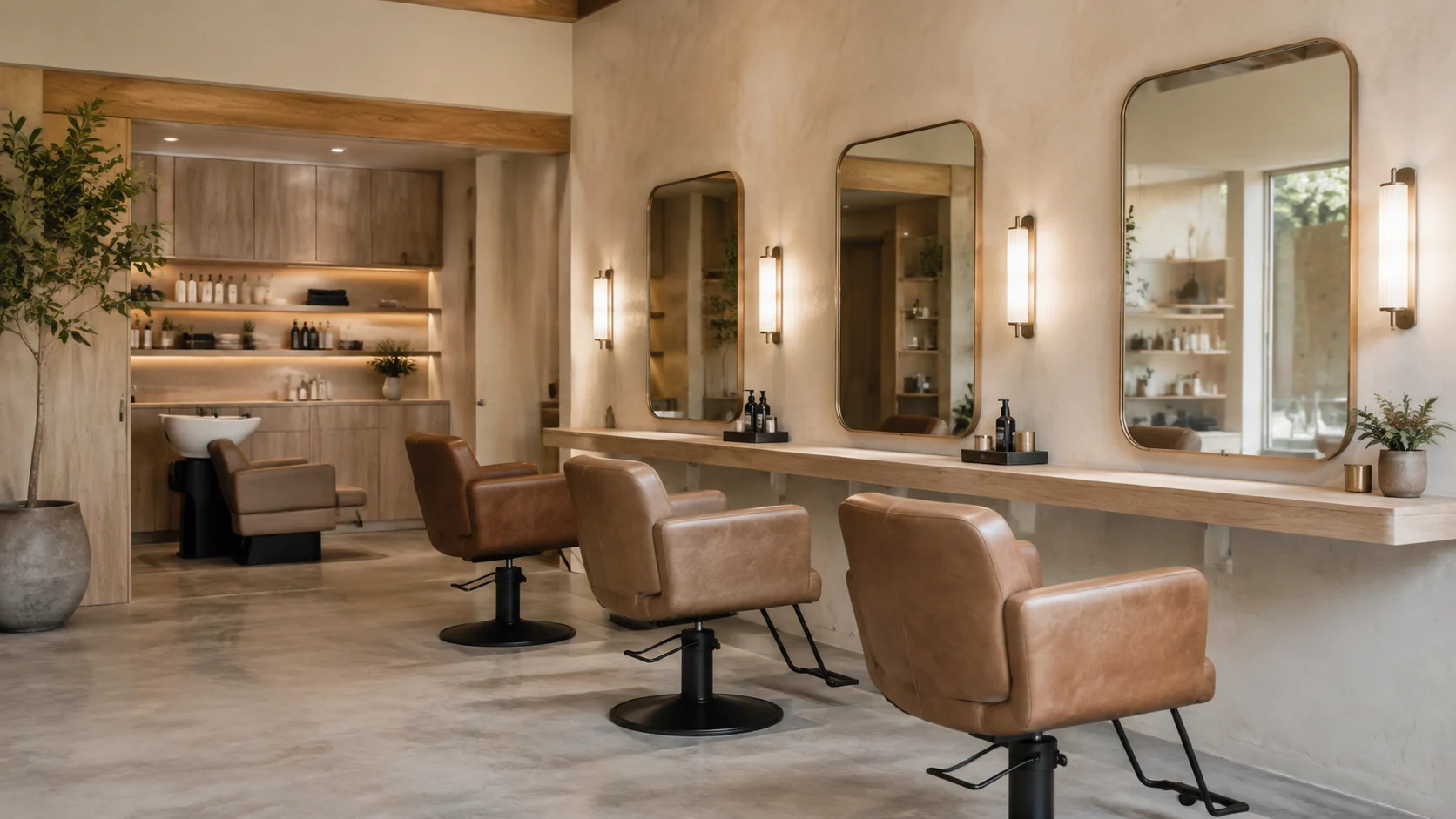 Illustrative hair salon interior concept