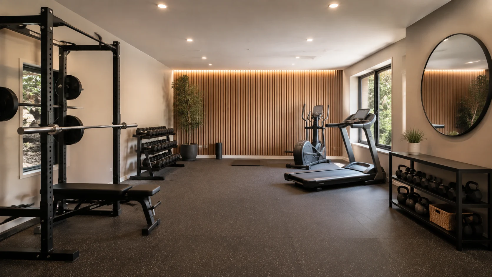 Illustrative indoor gym interior concept