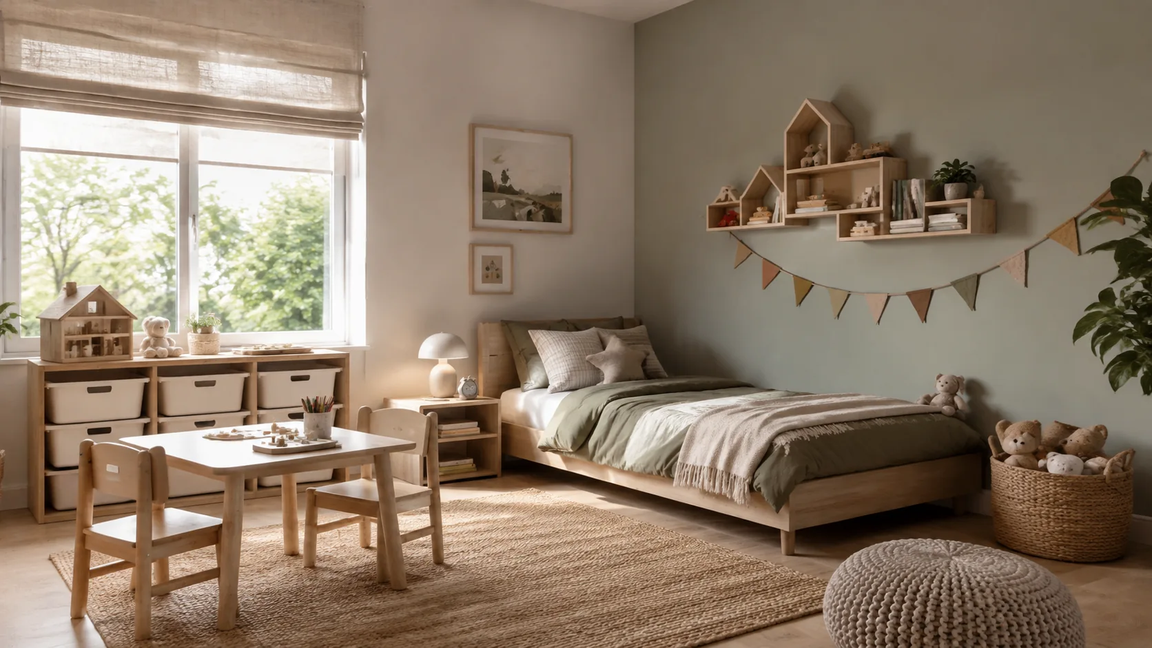 Illustrative kids room interior concept