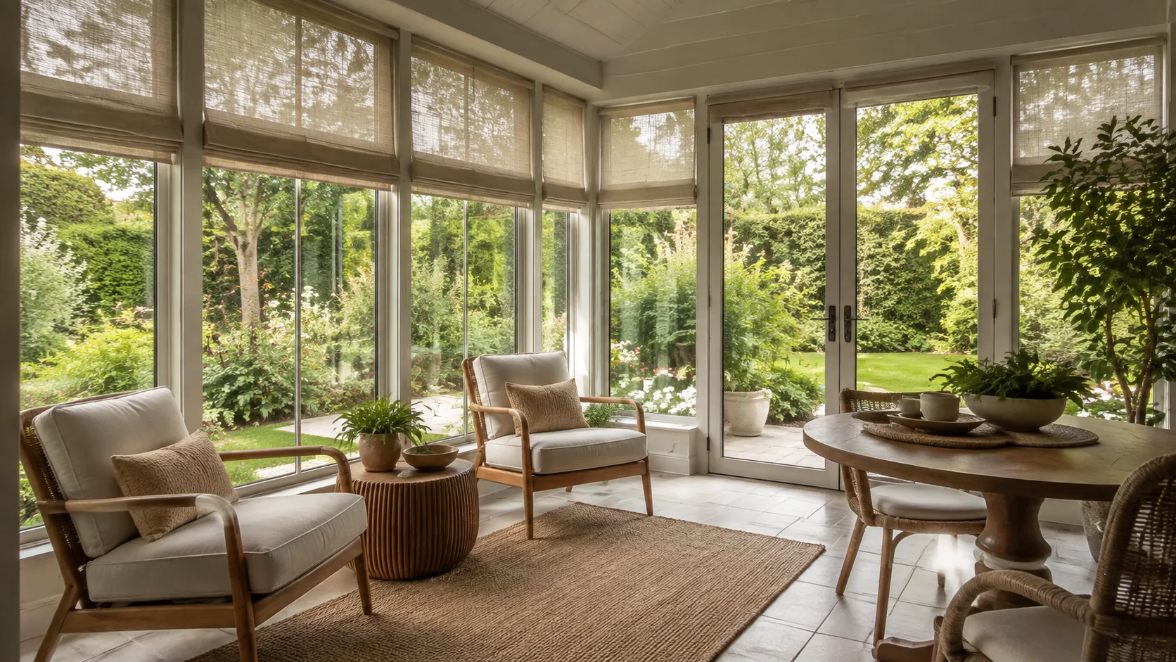 Illustrative sunroom interior concept