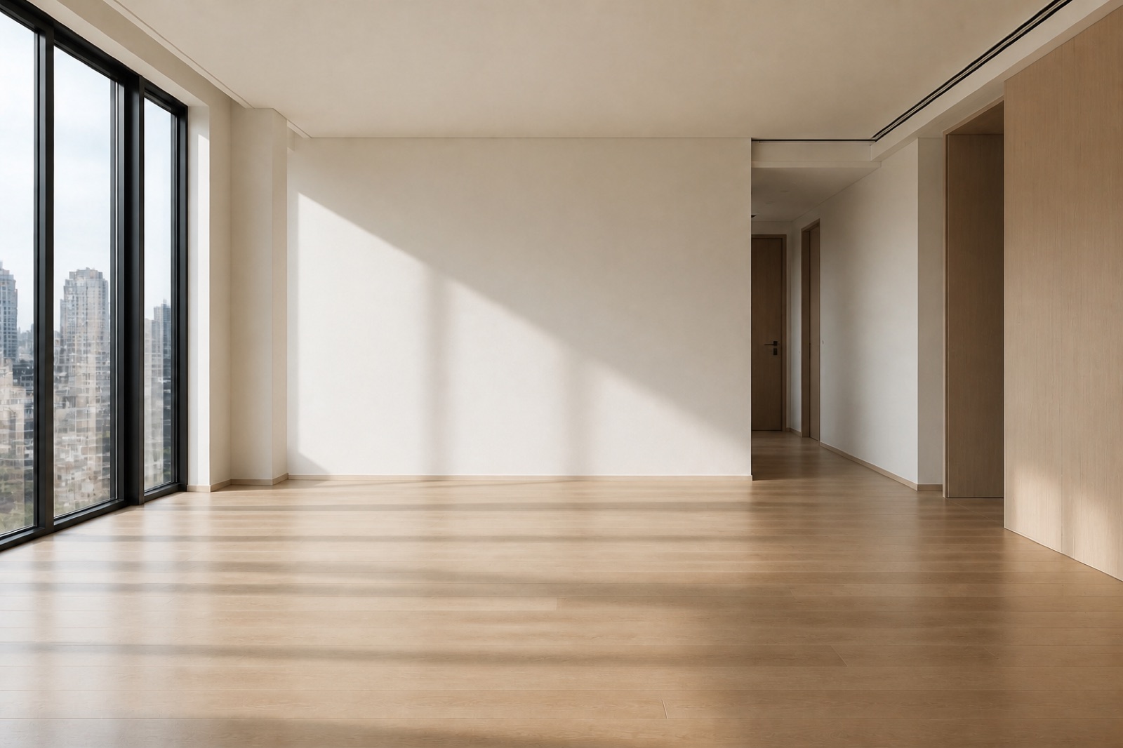 Original empty room photo before local color selection