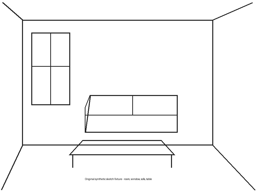 Original room sketch used for the recorded rendering example